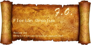 Florián Orsolya névjegykártya